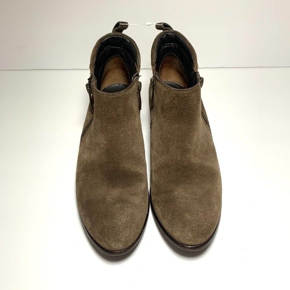 Paul Green Jillian Suede Ankle Zip Booties Tan Brown 5.5 - Picture 5 of 7